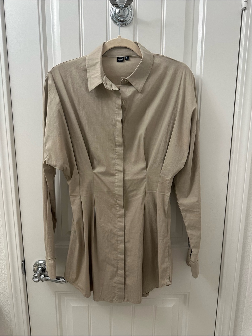 Revolve OW Collection Ella Shirt Dress in Tan